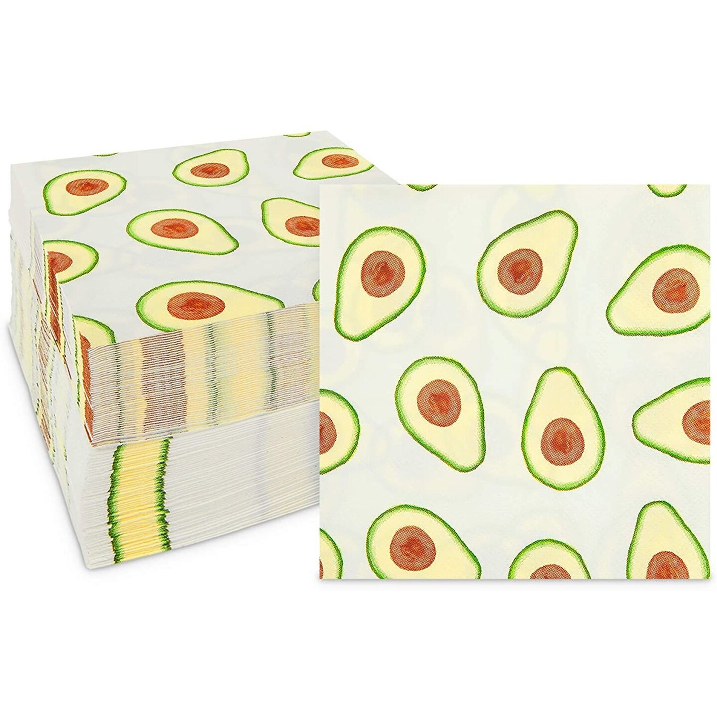 Avocado Napkins for Fiesta Birthday Party (5 In, 100 Pack)