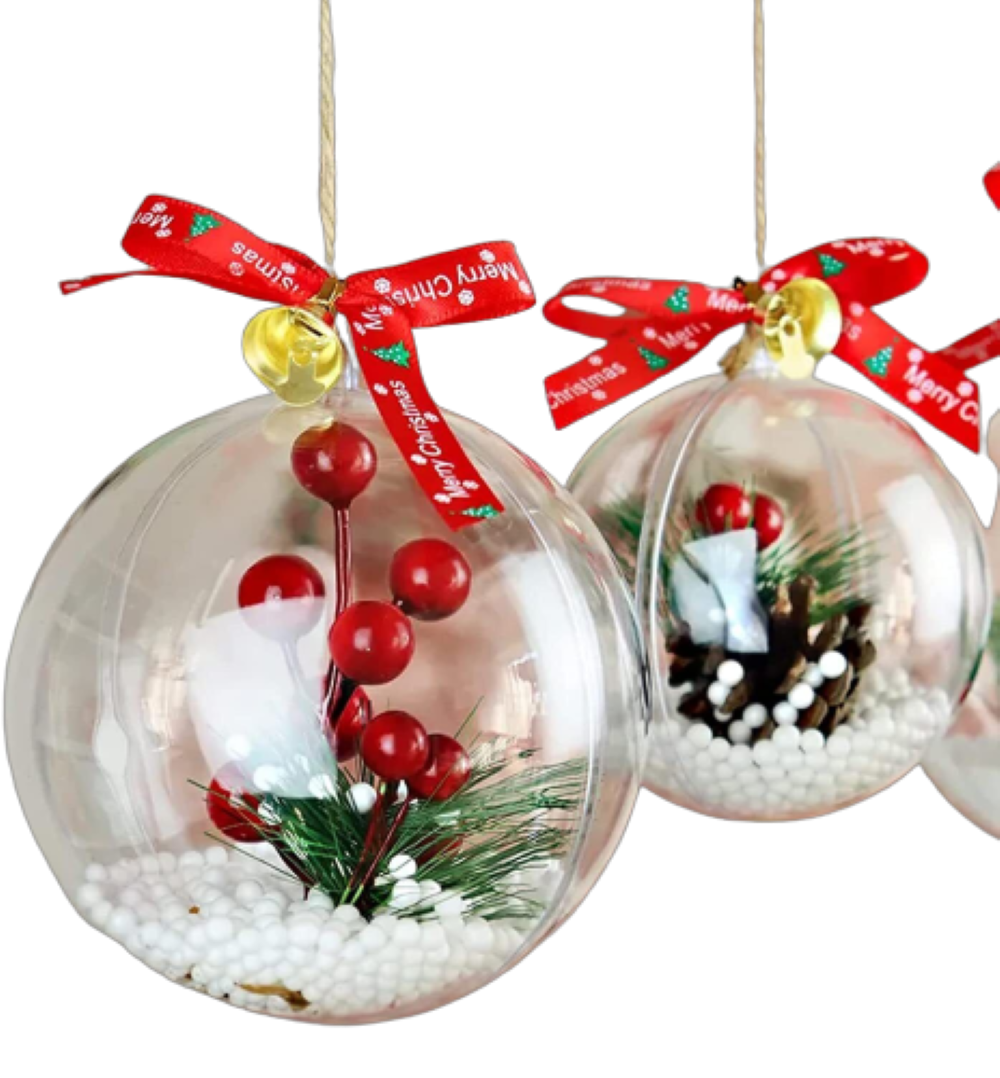 Kitcheniva Christmas Tree Clear Ball Hanging Ornament 10 Pcs