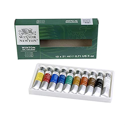 Winsor & Newton Winton Oil Color Paint, Basic Set, 10 x 21ml Tubes