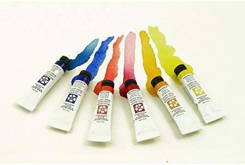 Extra Fine Essentials Introductory Watercolor, 6 Tubes, 5ml, Blue/Transparent/Yellow, 0.17 Fl Oz (Pack of 6)
