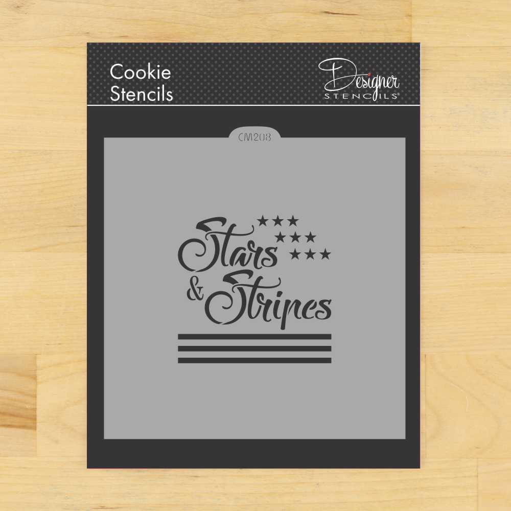 Stars & Stripes Cookie & Craft Stencil | CM208 by Designer Stencils | Cookie Decorating Tools |