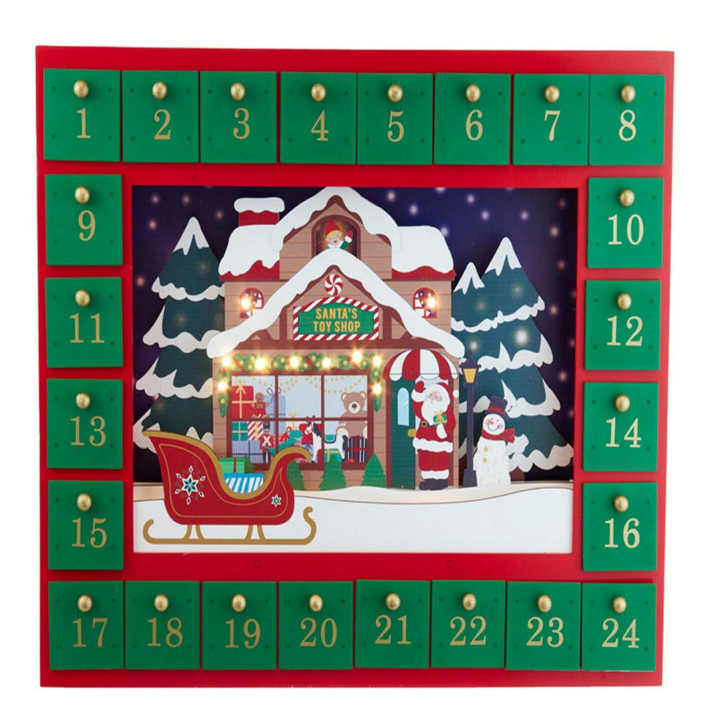KSA Battery Operated LED Santa Toy Shop Christmas Advent Calendar 14.