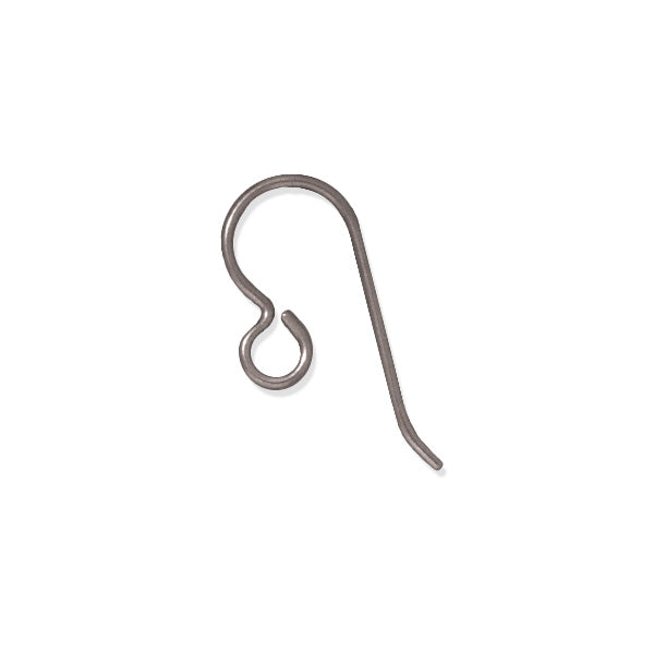 Niobium Ear Wire with Open Loop Grey Finish by TierraCast (1 Pair of Earrings)