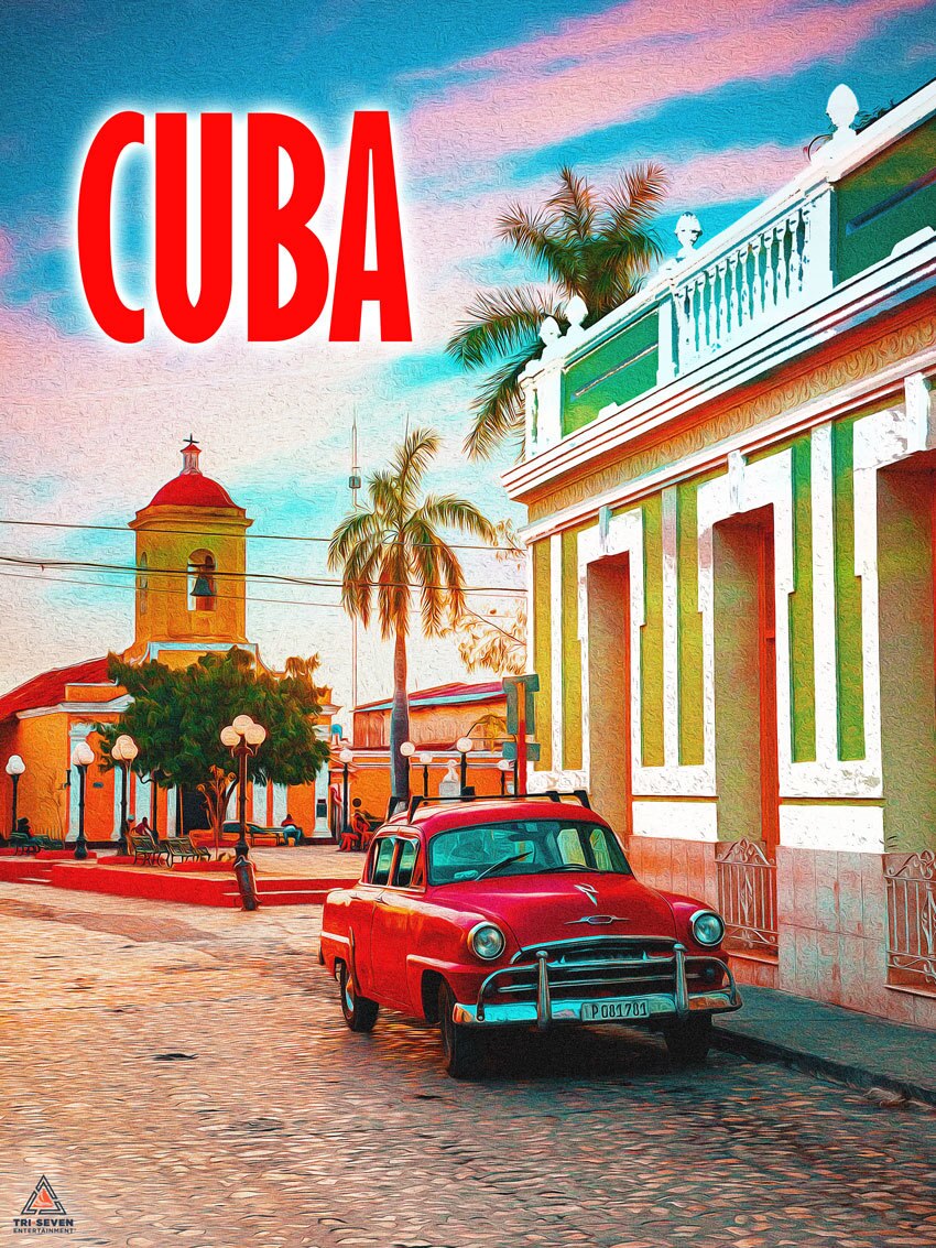 Cuba Poster Wall Art Print, 18&#x22;x24&#x22;, Unframed