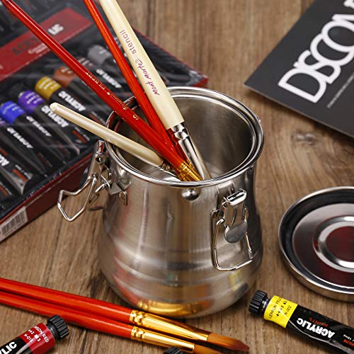 Paint Brush Washer, Portable Leak-Proof Brush Cleaner with Lid and Filter Screen, 4.7" tall x 4.4" dia.