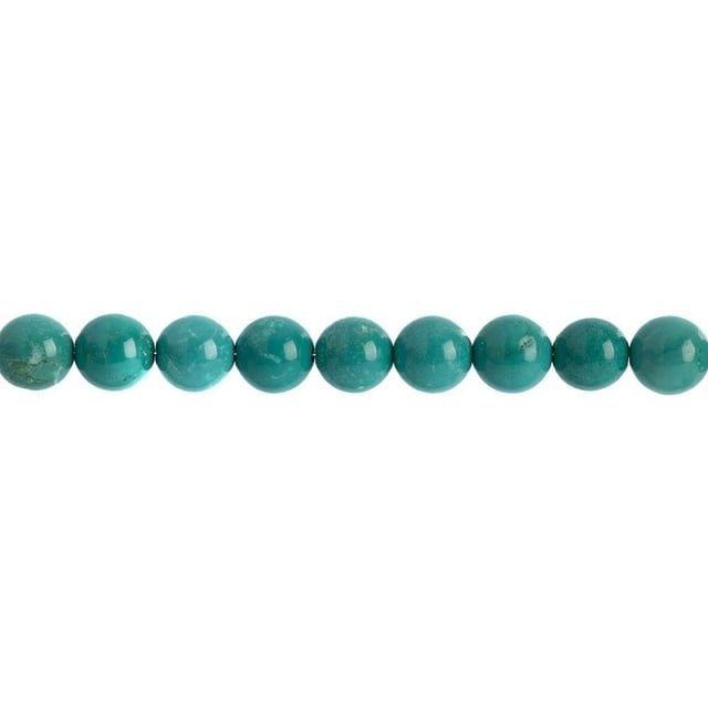Earth's Jewels Semi-Precious Green Turquoise Natural Round Beads, 8mm