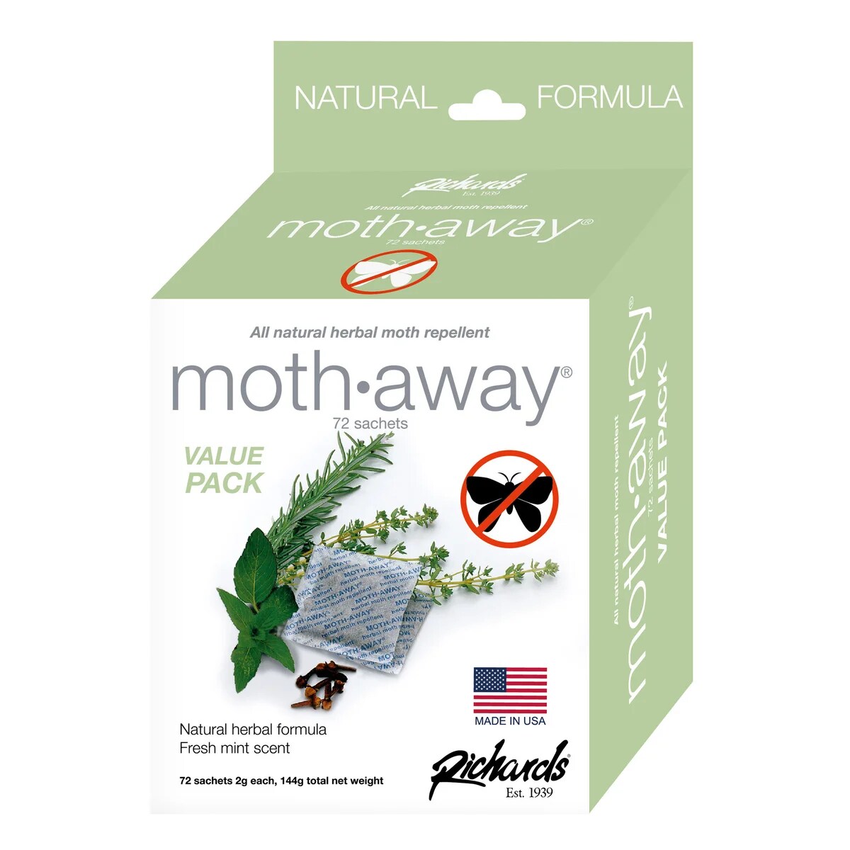 Moth Away Sachets Nontoxic (White 2.25&#x22; x 2.25&#x22;)