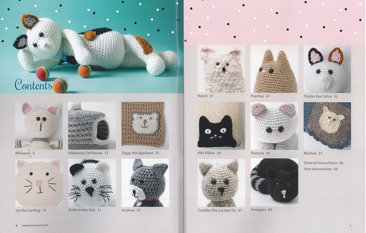Leisure Arts Crochet Cool Cats Crochet Book