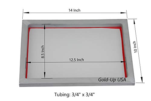 Aluminum Screen Printing Screens, Size 10 x 14 Inch Pre-Stretched Silk Screen Frame (200 Yellow Mesh)
