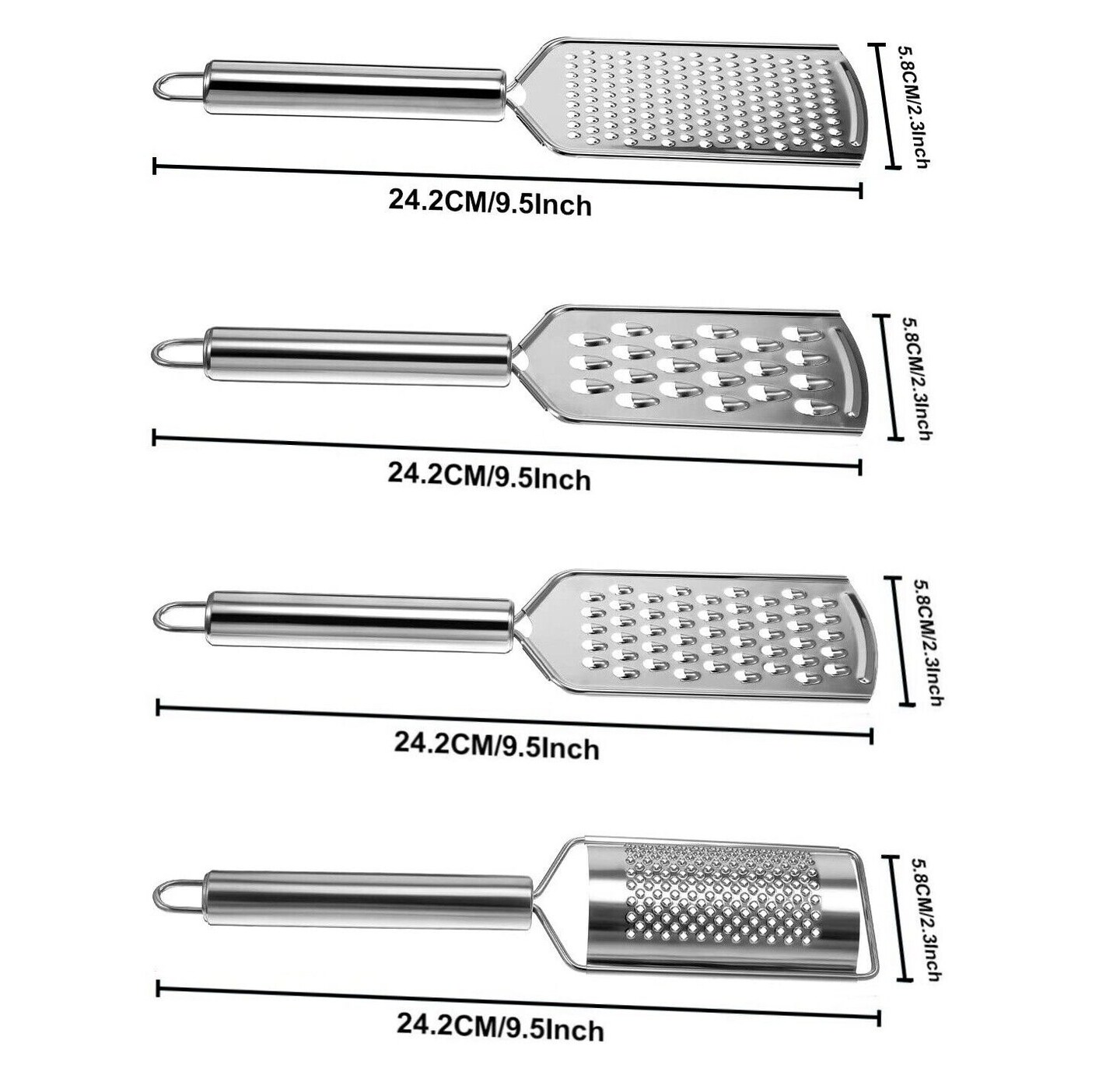 Kitcheniva Stainless Steel Handheld Lemon Zester Grater Set of 4