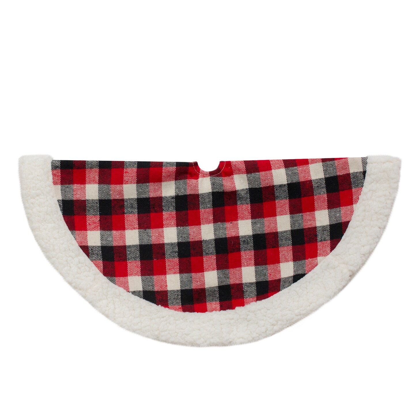 Northlight Plaid Mini Christmas Tree Skirt with High Pile Fleece Trim - 20&#x22;
