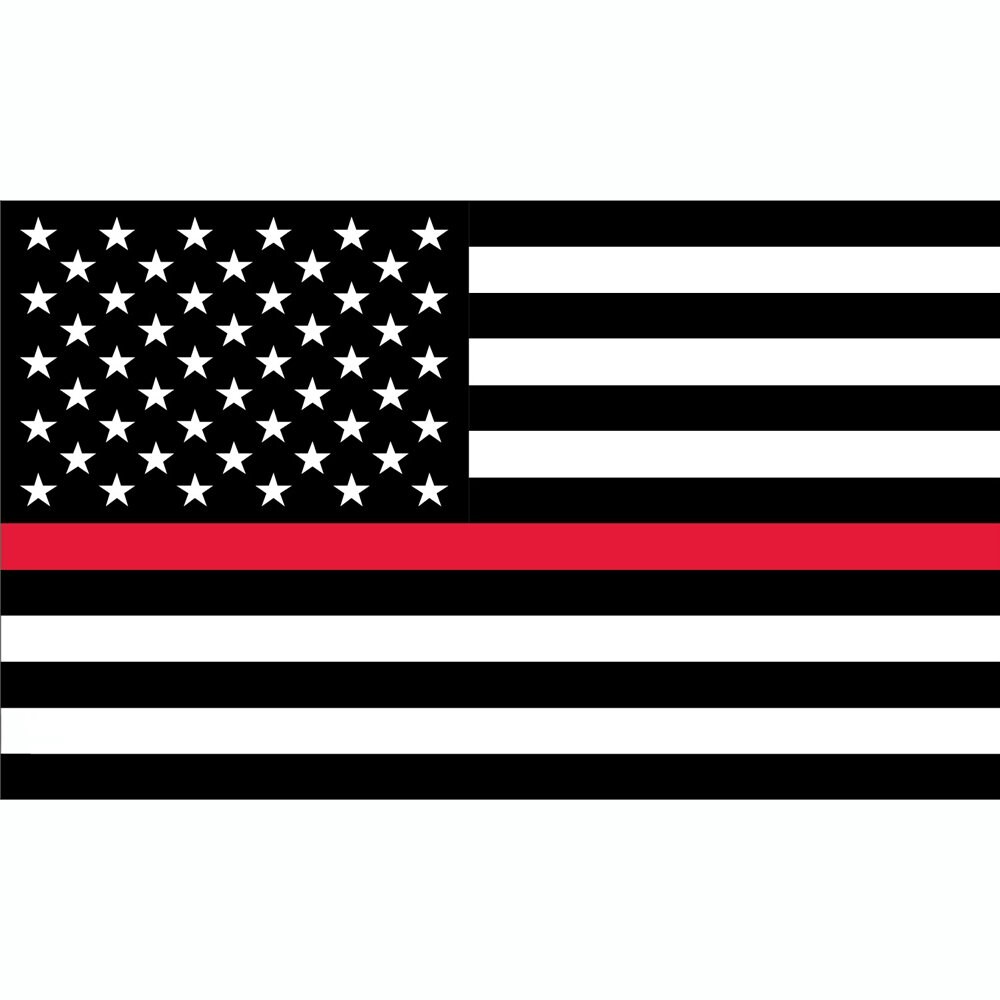American Flag Thin Red Line Honor Tribute Firefighters Flag 3'x5'