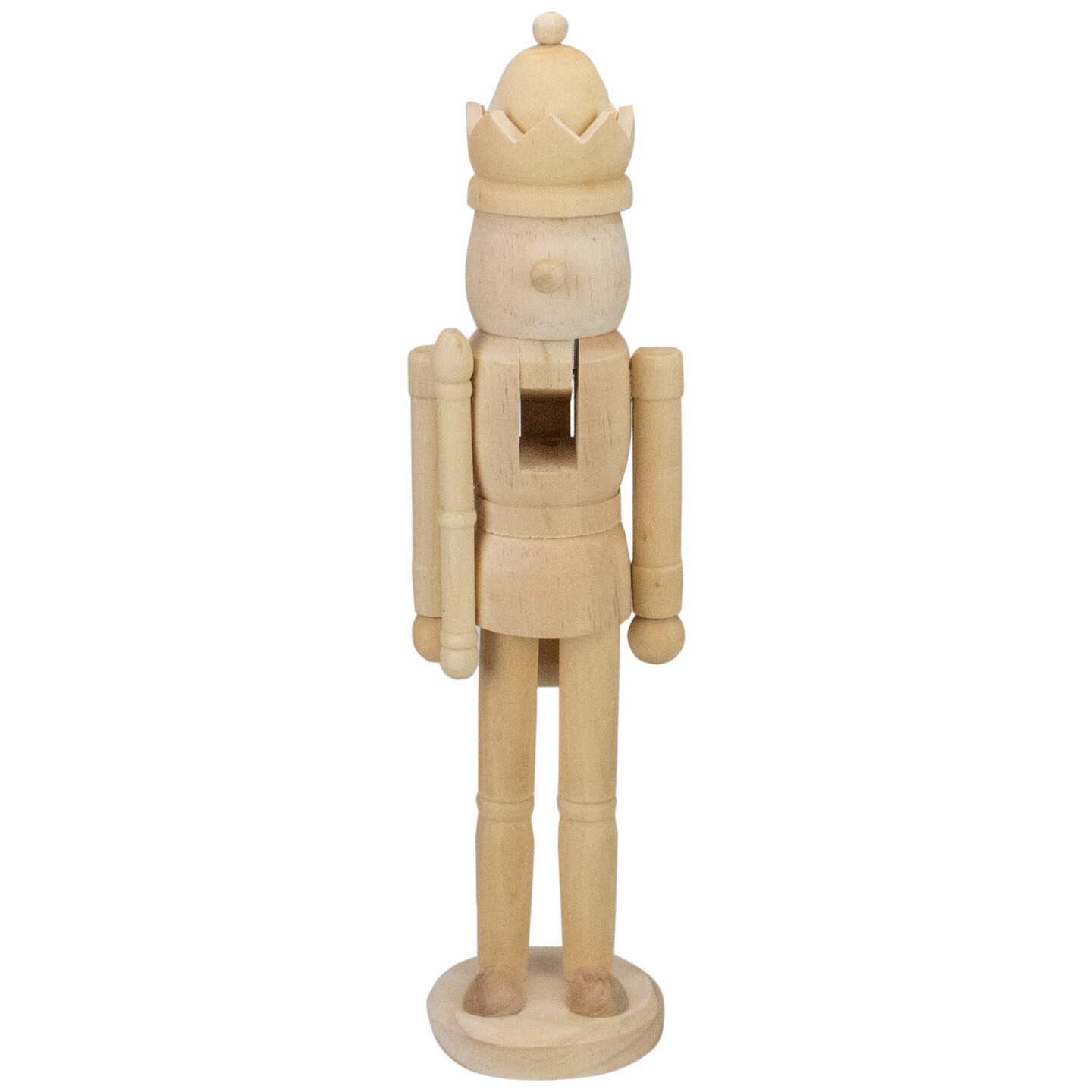 Northlight 14.75&#x22; Unfinished Paintable Wooden Christmas Nutcracker with a Crown