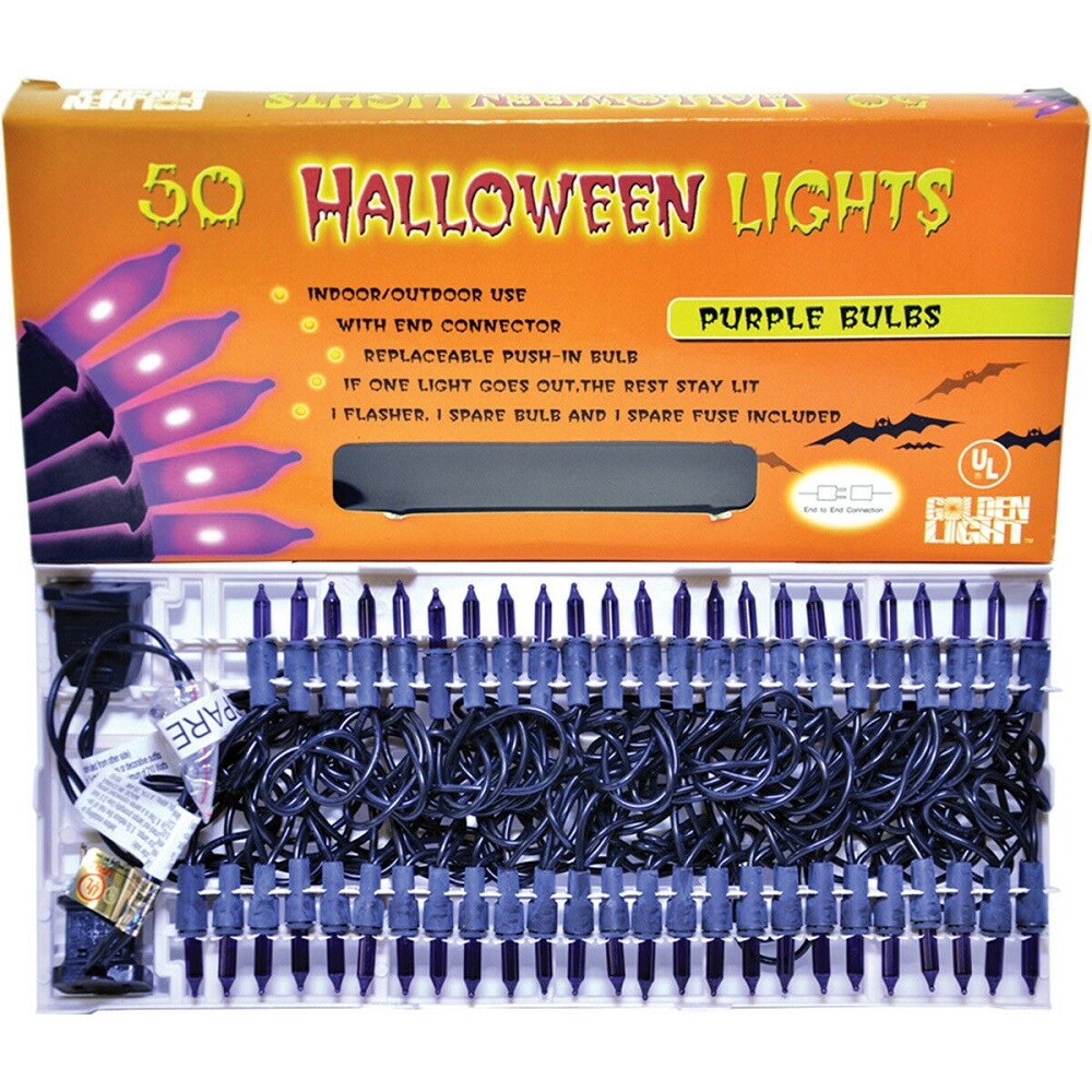 The Costume Center Mini Halloween Light Set - Purple - 50ct