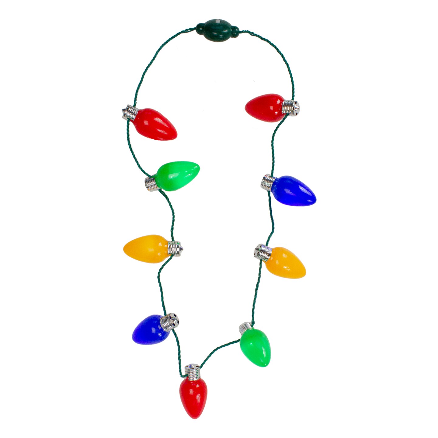 Northlight 16" Green and Red Flashing Retro Bulb Christmas Necklace