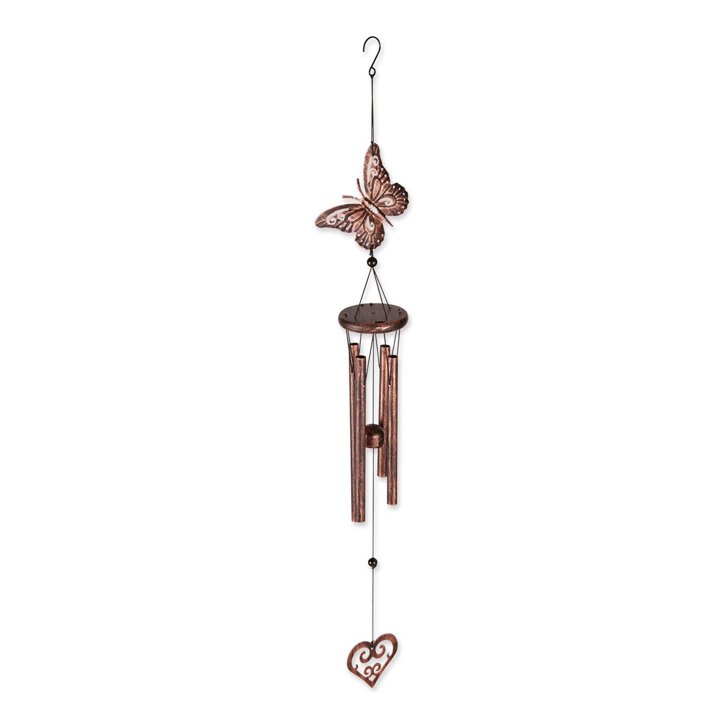 Accent Plus Home Decorative Butterfly and Heart Wind Chimes - 31.5 inches