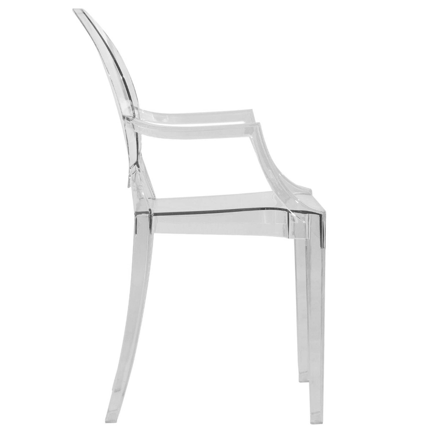 LeisureMod Carroll Modern Acrylic Chair - Clear
