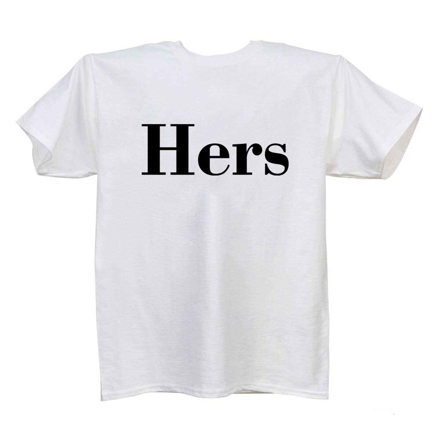 Contemporary Home Living 36&#x22; White T-Shirt with Hers Block Design