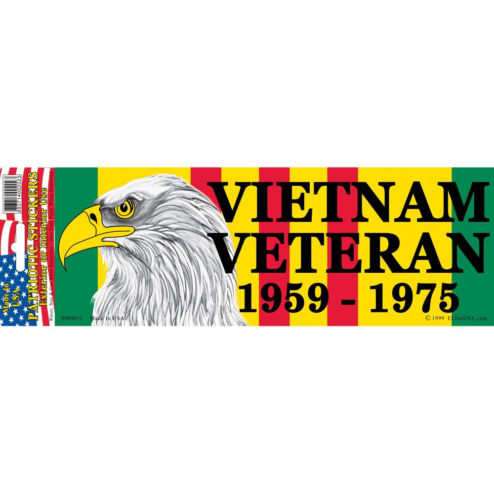 Vietnam Veteran 1959-1975 Bumper Sticker 3-1/4&#x22;X9&#x22;