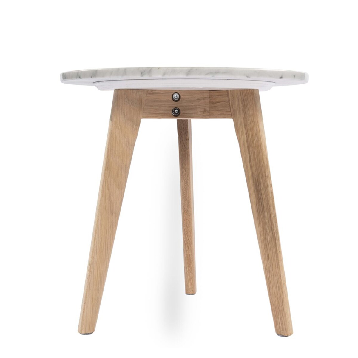 Contemporary Home Living 15.5&#x22; White and Beige Rectangular Italian Carrara Marble Side Table