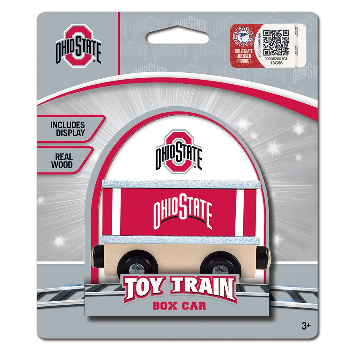 Masterpieces   Wood Train Box Car - NCAA Ohio State Buckeyes