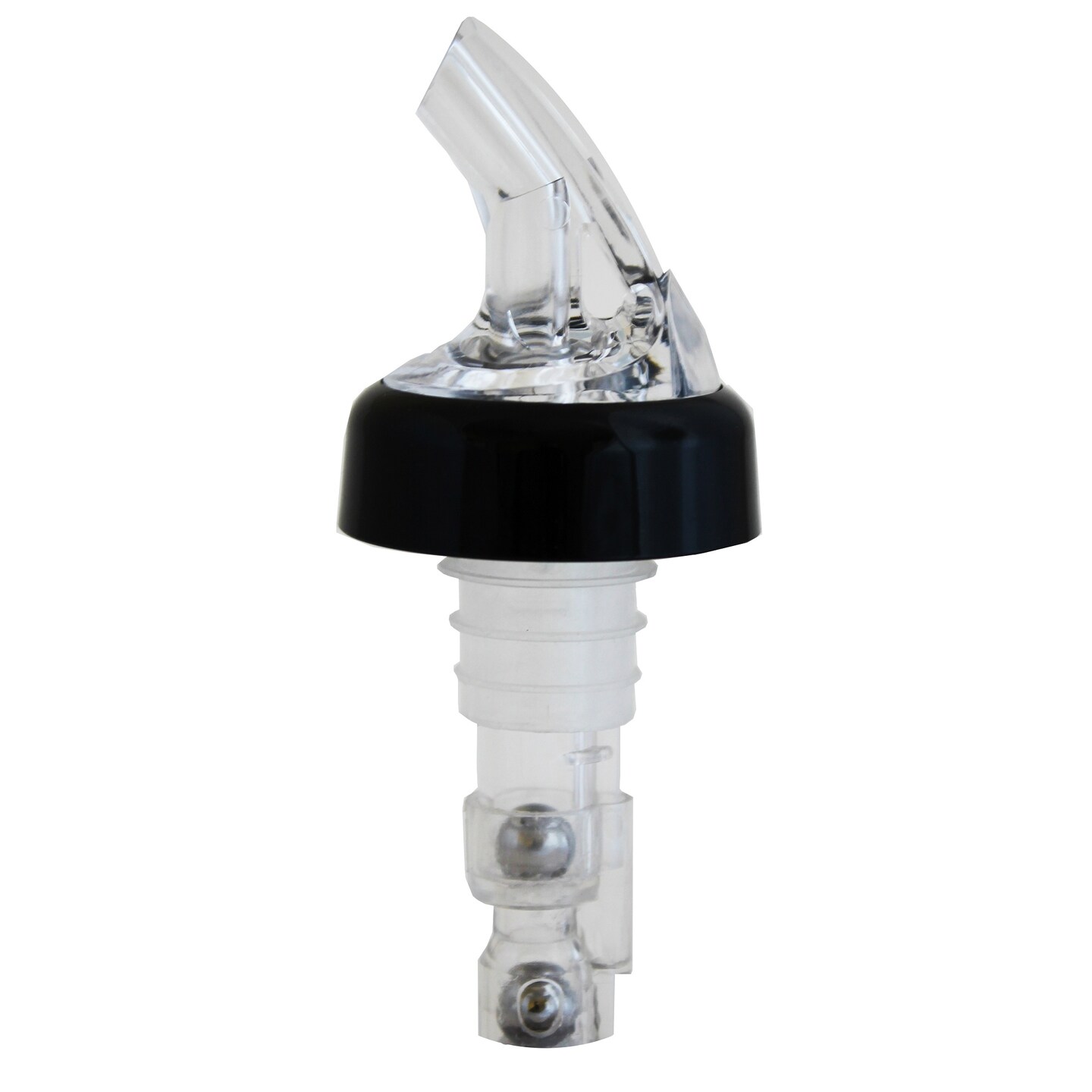 GC Home &#x26; Garden 7&#x22; Clear and Black Two Ball Alcohol Measuring Bottle Pourers 1oz