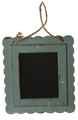 Raz 10&#x22; French Countryside Vertical Green Distressed Frame Hanging Chalkboard Wall Decor