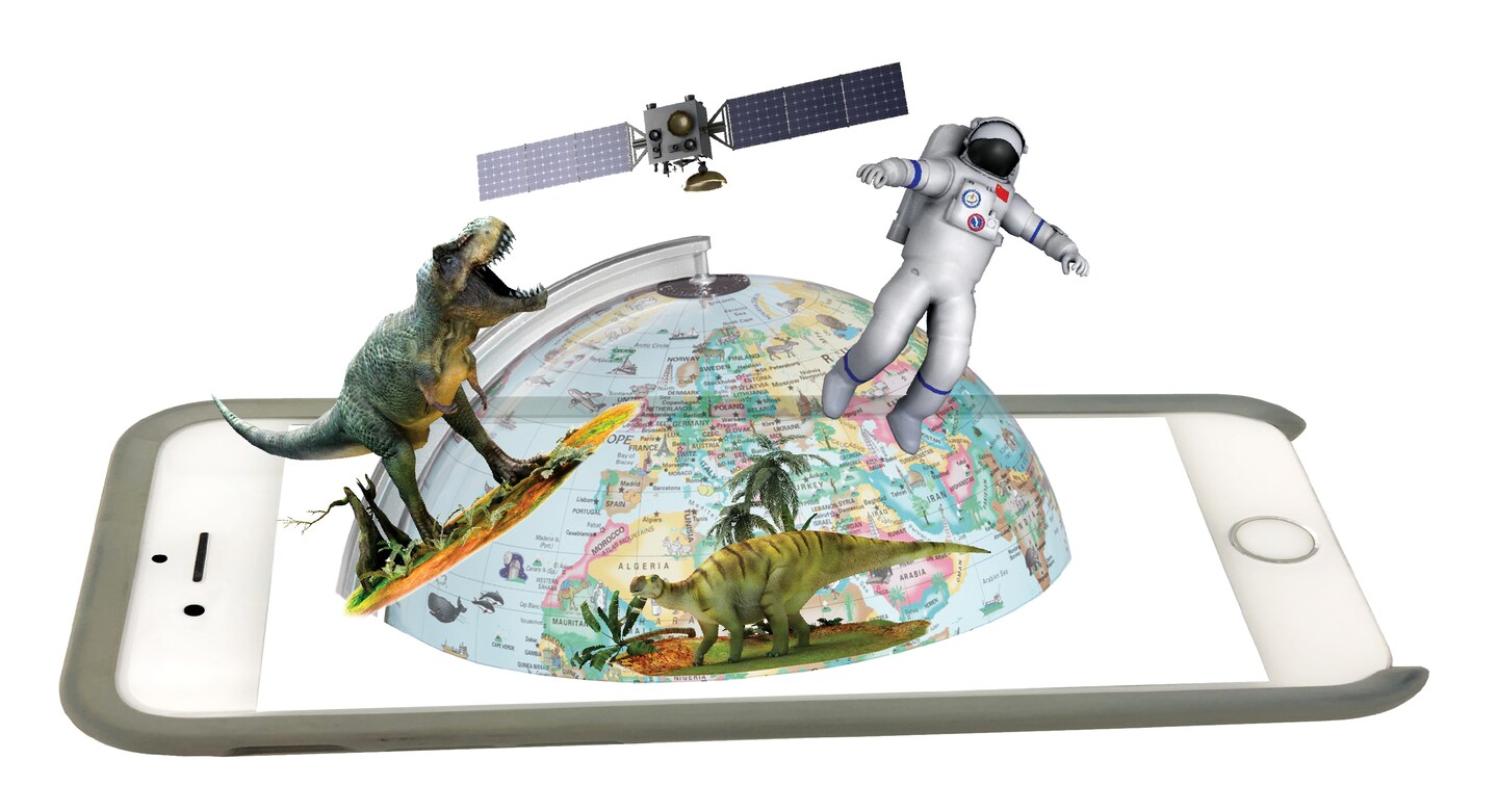 Day/Night 12" Diameter Illuminated Kids World Globe With Augmented Reality