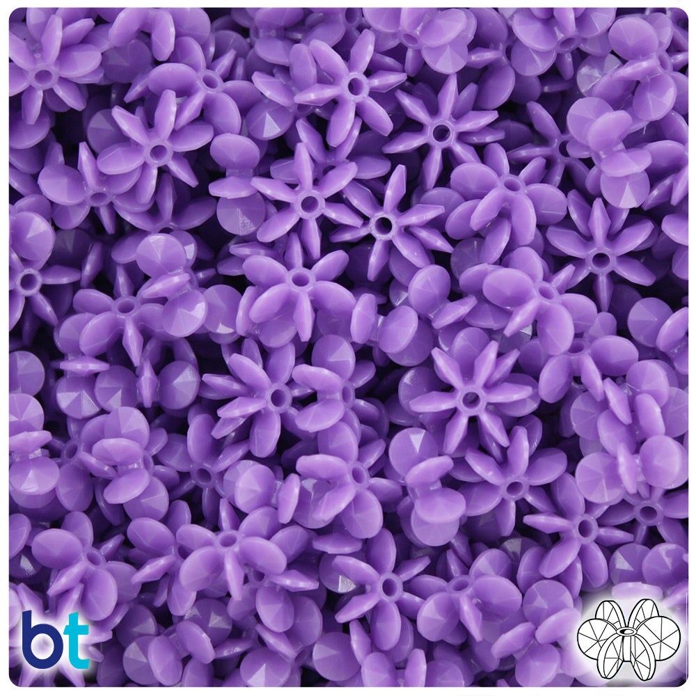 BeadTin Lilac Opaque 12mm SunBurst Plastic Craft Beads (450pcs)