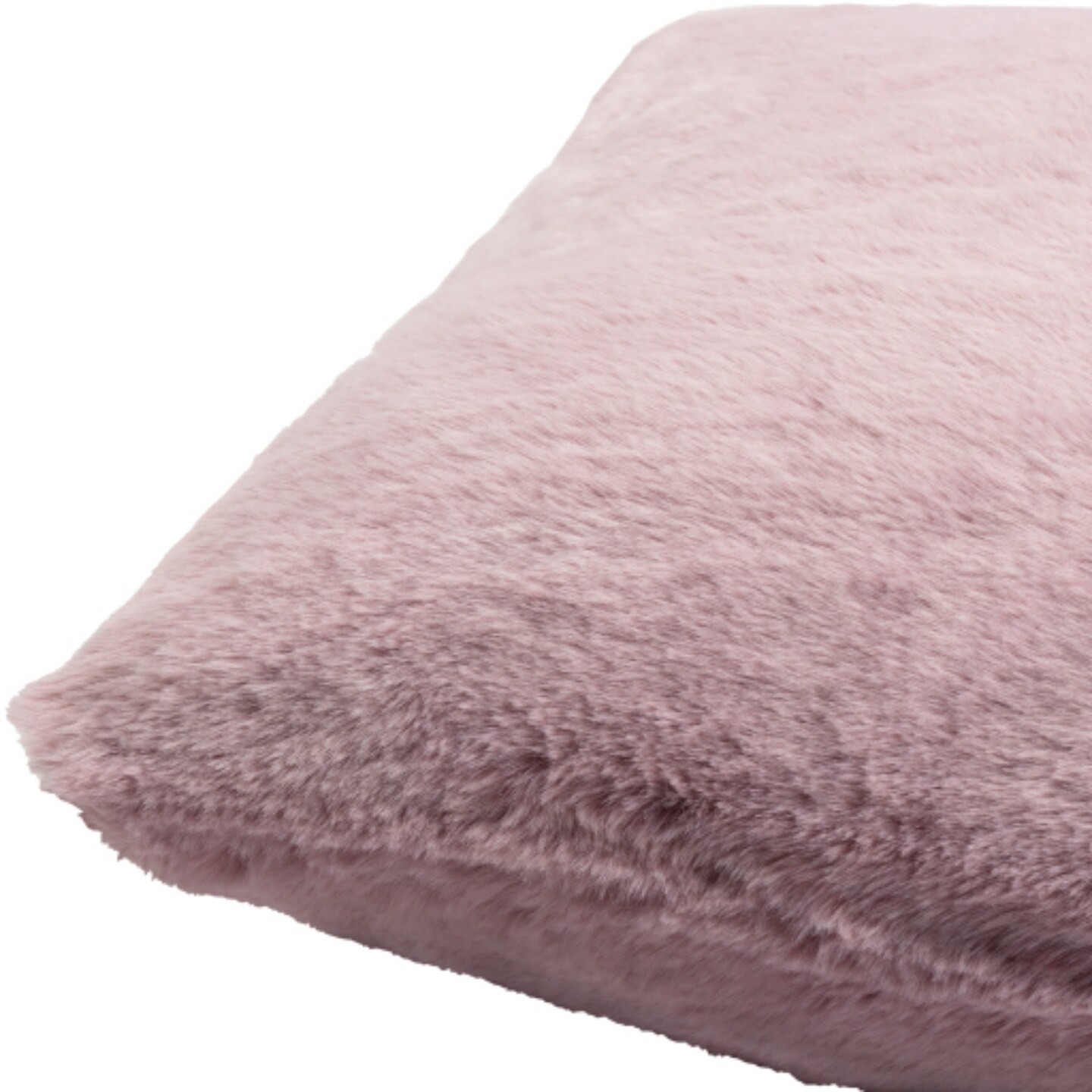 Tiwari Home 20&#x22; Solid Purple Faux Fur Square Throw Pillow with Knife Edge - Down Filler