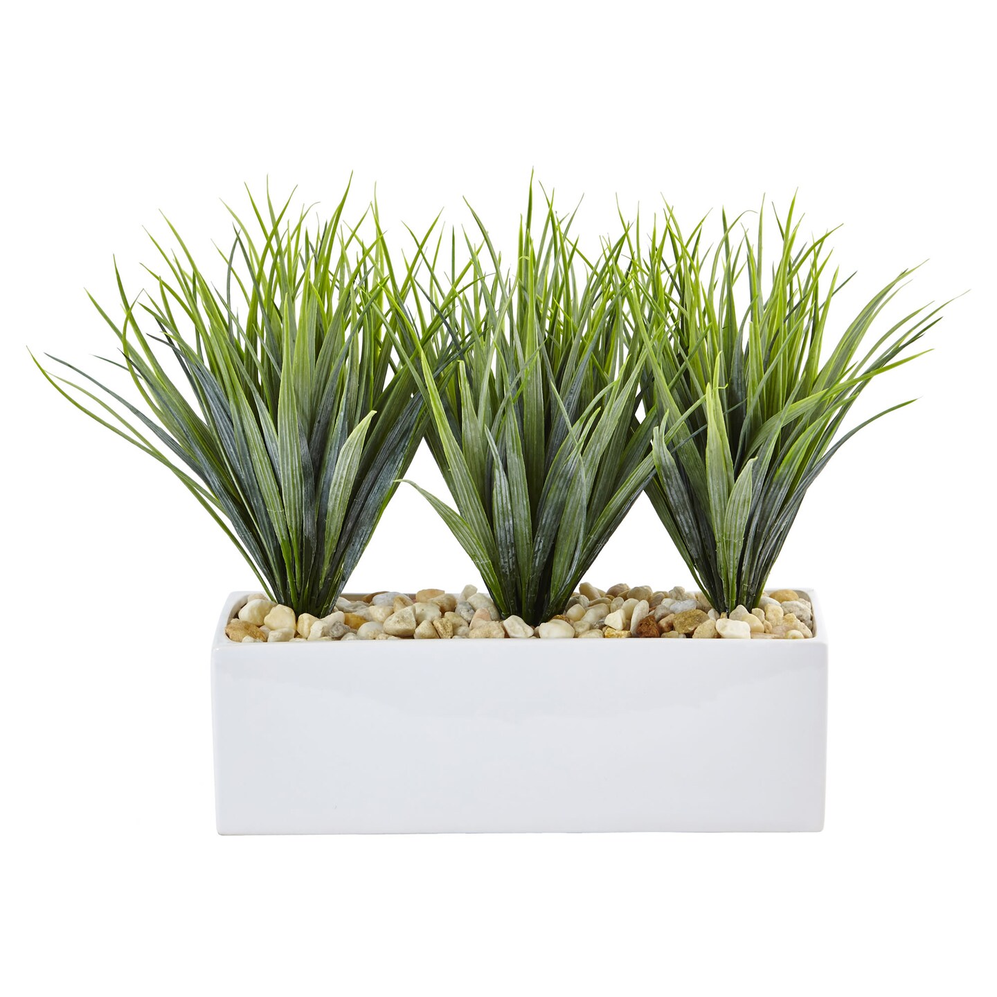 Nearly Natural 17&#x22; Artificial Vanilla Grass in Rectangular Planter