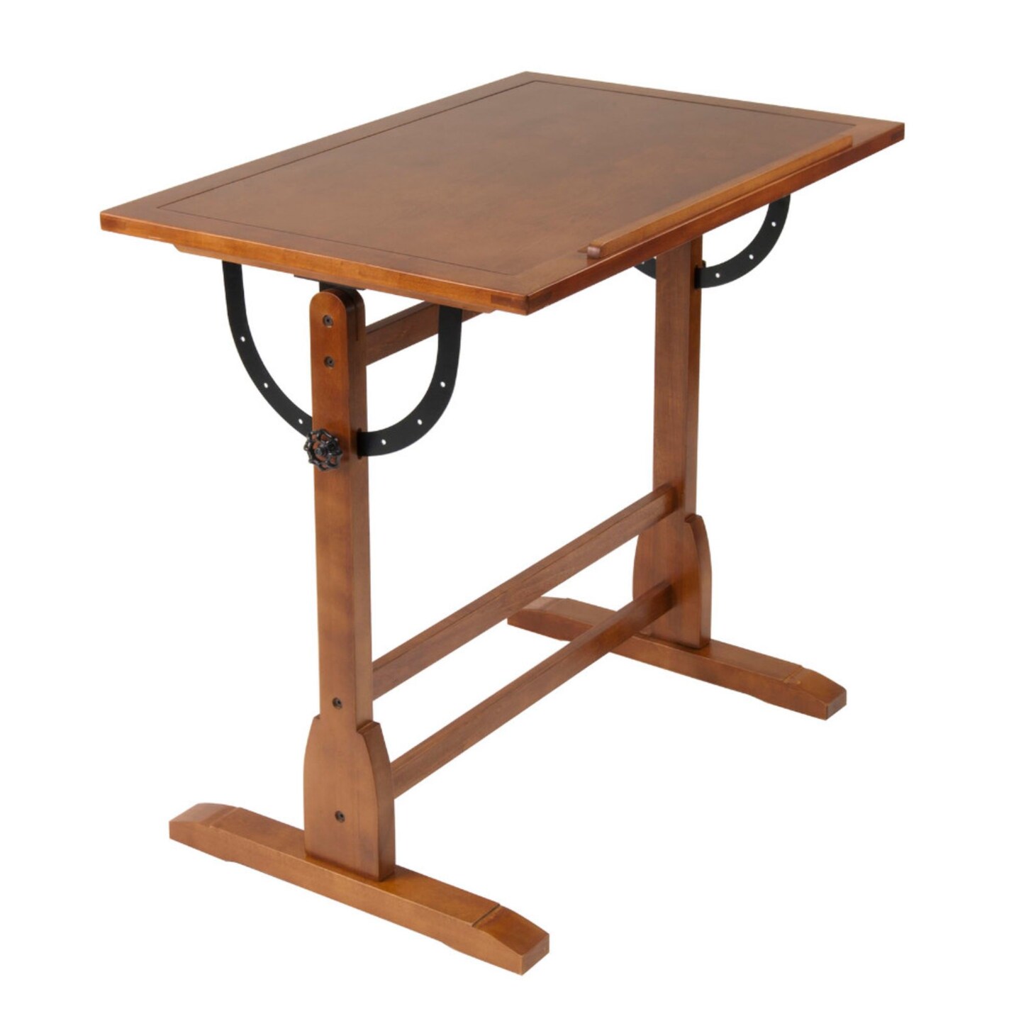 Studio Designs Vintage Wood Drafting Table with 36&#x22; x 24&#x22; Adjustable Top in Rustic Oak