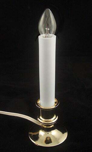 Hofert 8&#x22; Pre-lit Clear and White C7 Flame-less Christmas Candle Lamp
