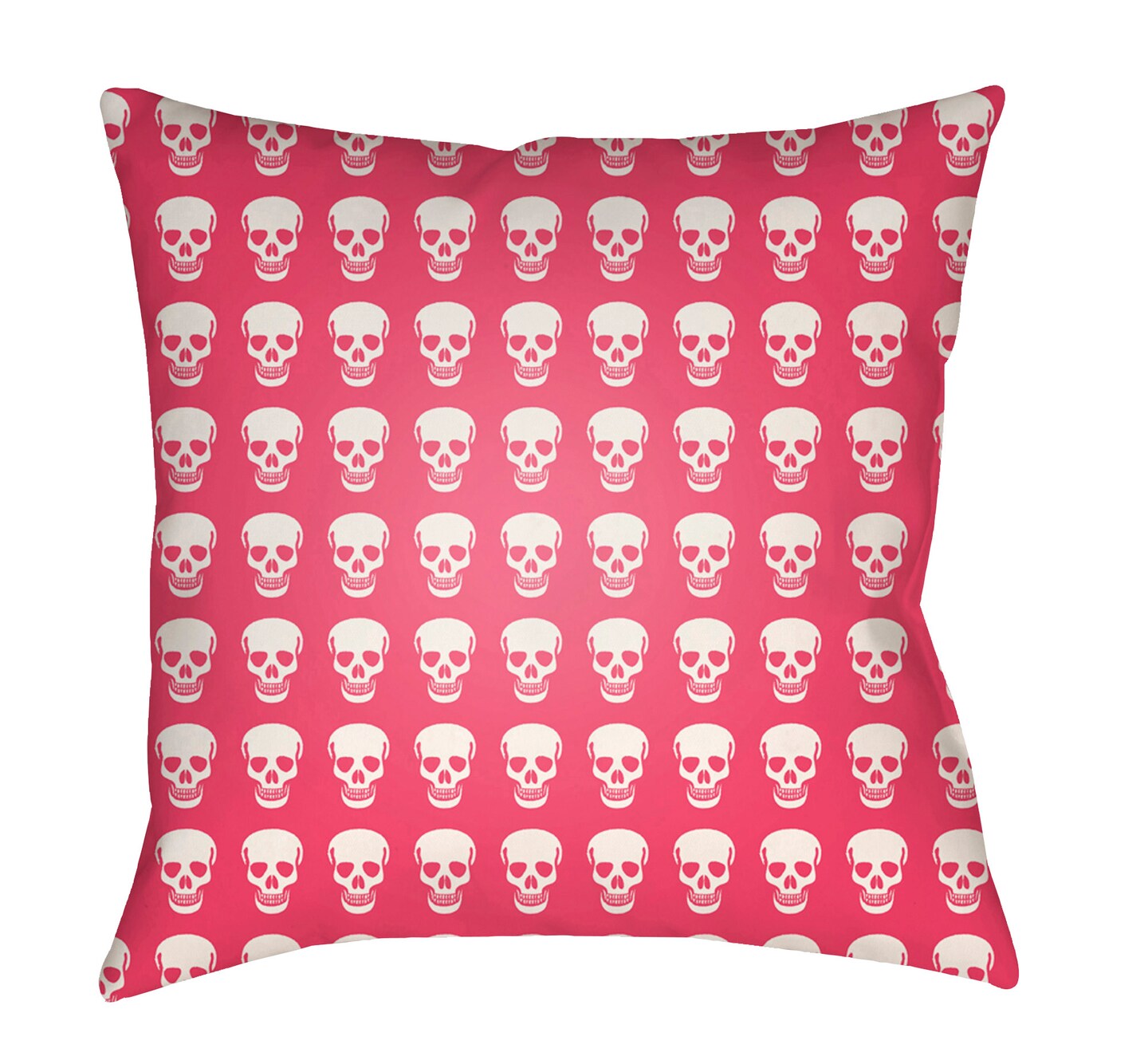 Tiwari Home 22" Pink and White Skeleton Head Printed Throw Pillow Cover