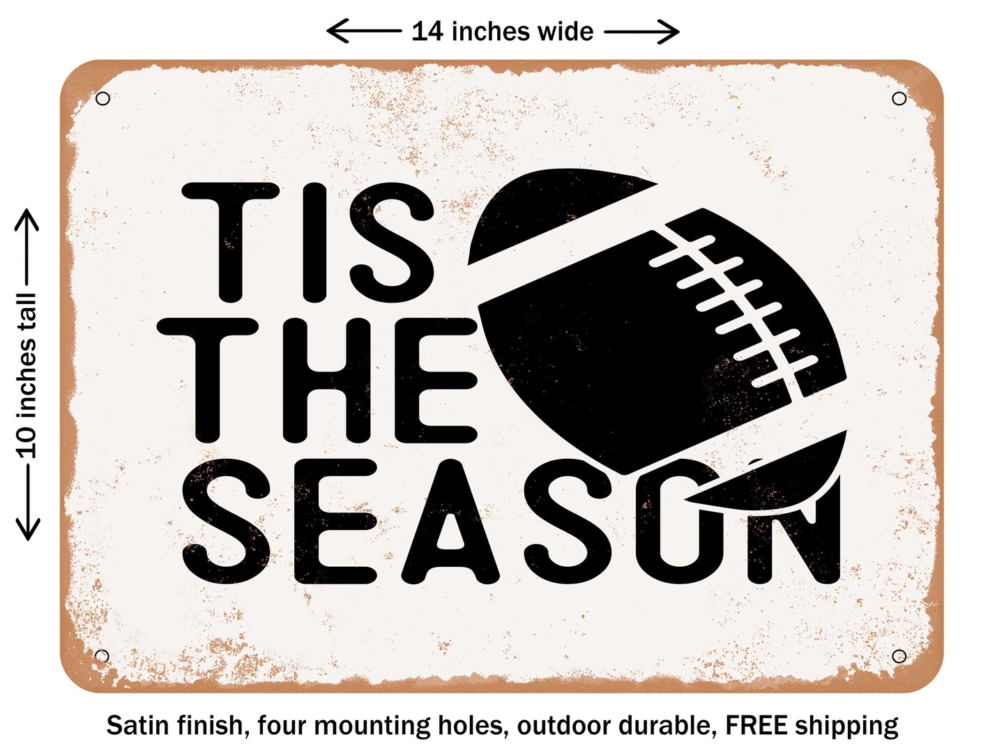 DECORATIVE METAL SIGN - Tis the Season - 2 - Vintage Rusty Look