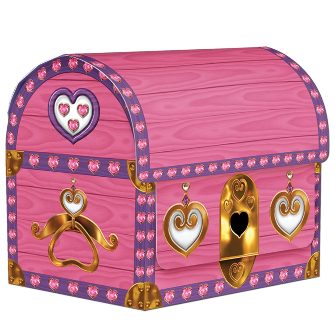 Party Central Club Pack of 12 Pink Birthday Party Treasure Chest Favor and Treat Boxes 4.25&#x22;