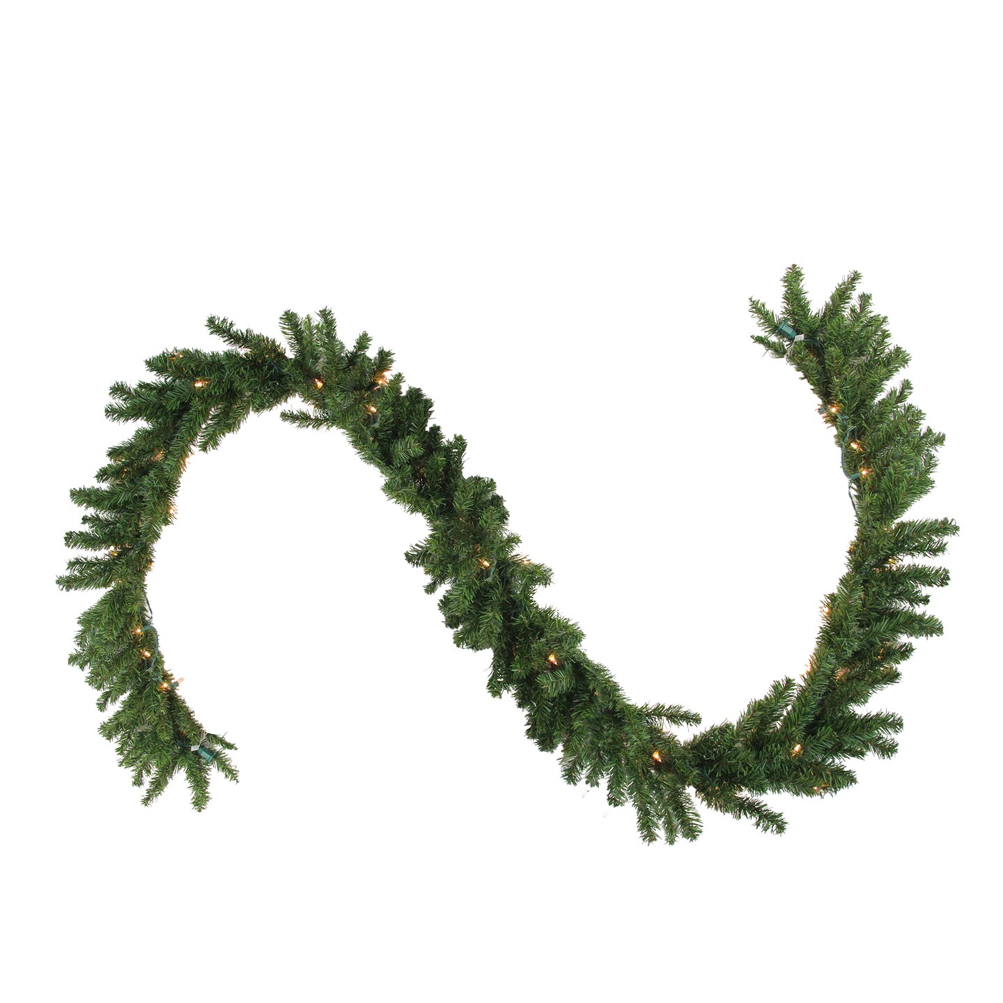 Northlight 9&#x27; x 14&#x22; Pre-Lit Canadian Pine Artificial Christmas Garland, Clear Lights
