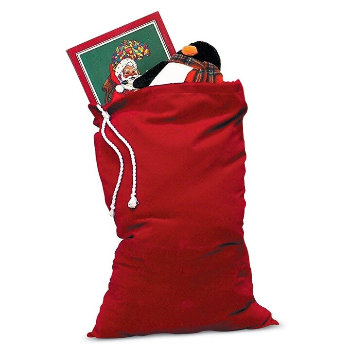 The Costume Center Red Velvet Santa Claus Toy Bag with Drawstring &#x2013; One Size