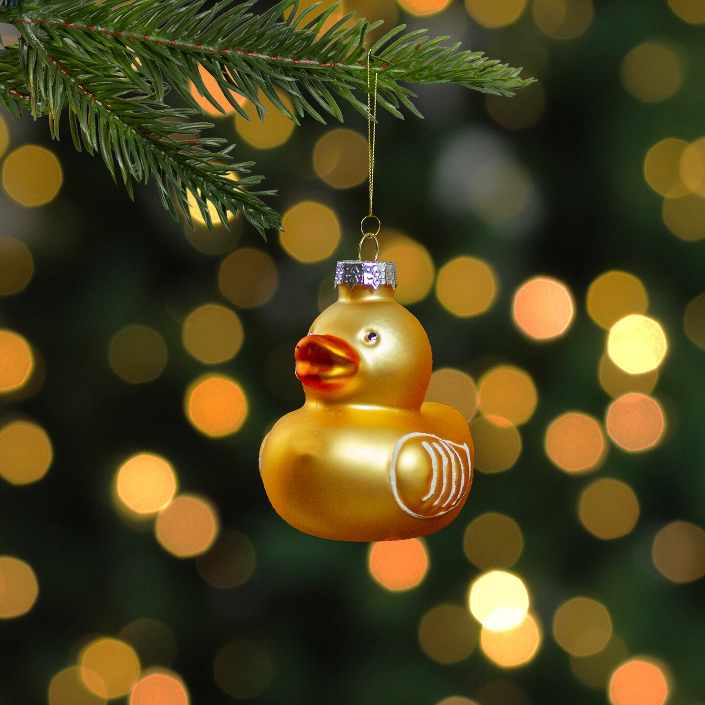 Northlight 3&#x22; Yellow Rubber Duck Glass Christmas Ornament