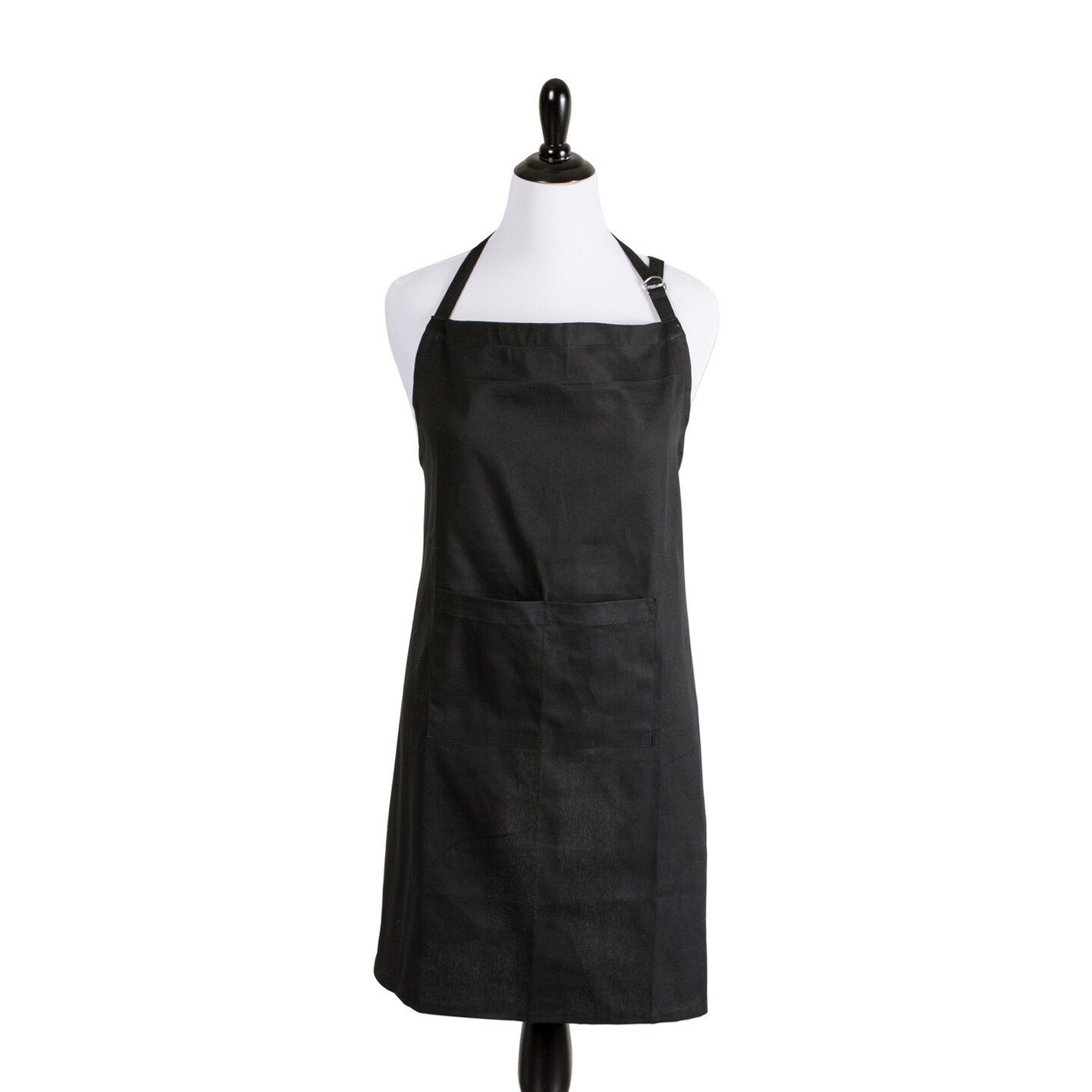 CC Home Furnishings 38&#x22; Black Solid Patterned Woven Kitchen Chef Apron
