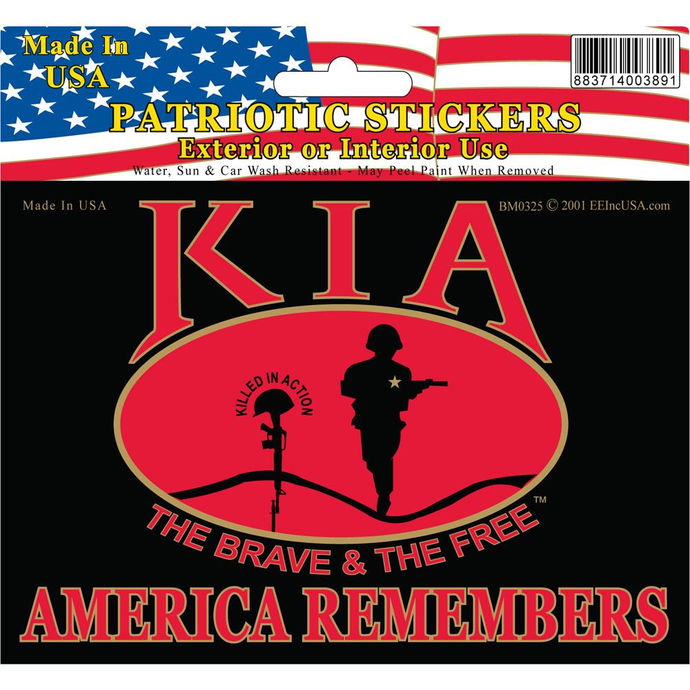 KIA America Remembers Killed In Action Bumper Sticker 3-1/2&#x22;X5&#x22;