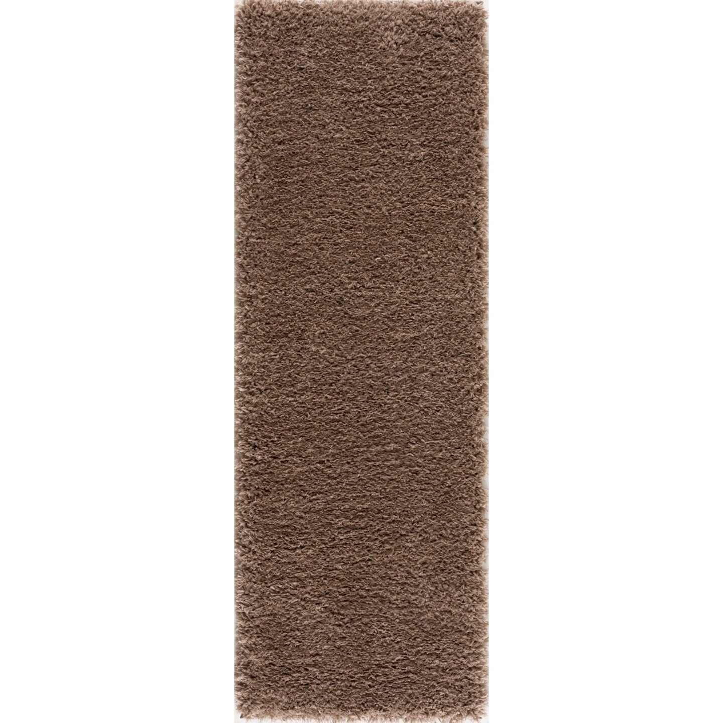 LBaiet 2' x 6' Beige Solid Rectangular Shag Rug Runner