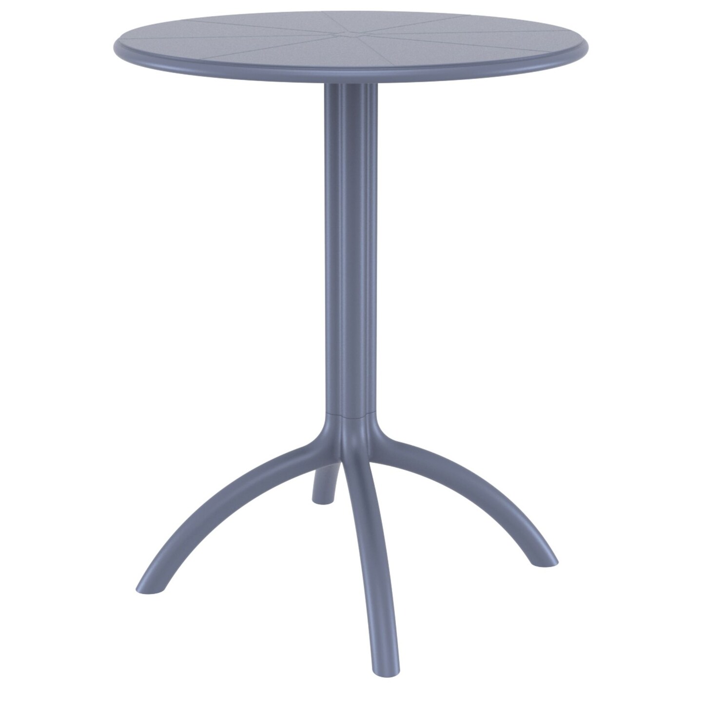 Luxury Commercial Living 29" Gray Durable Round Outdoor Patio Dining Table
