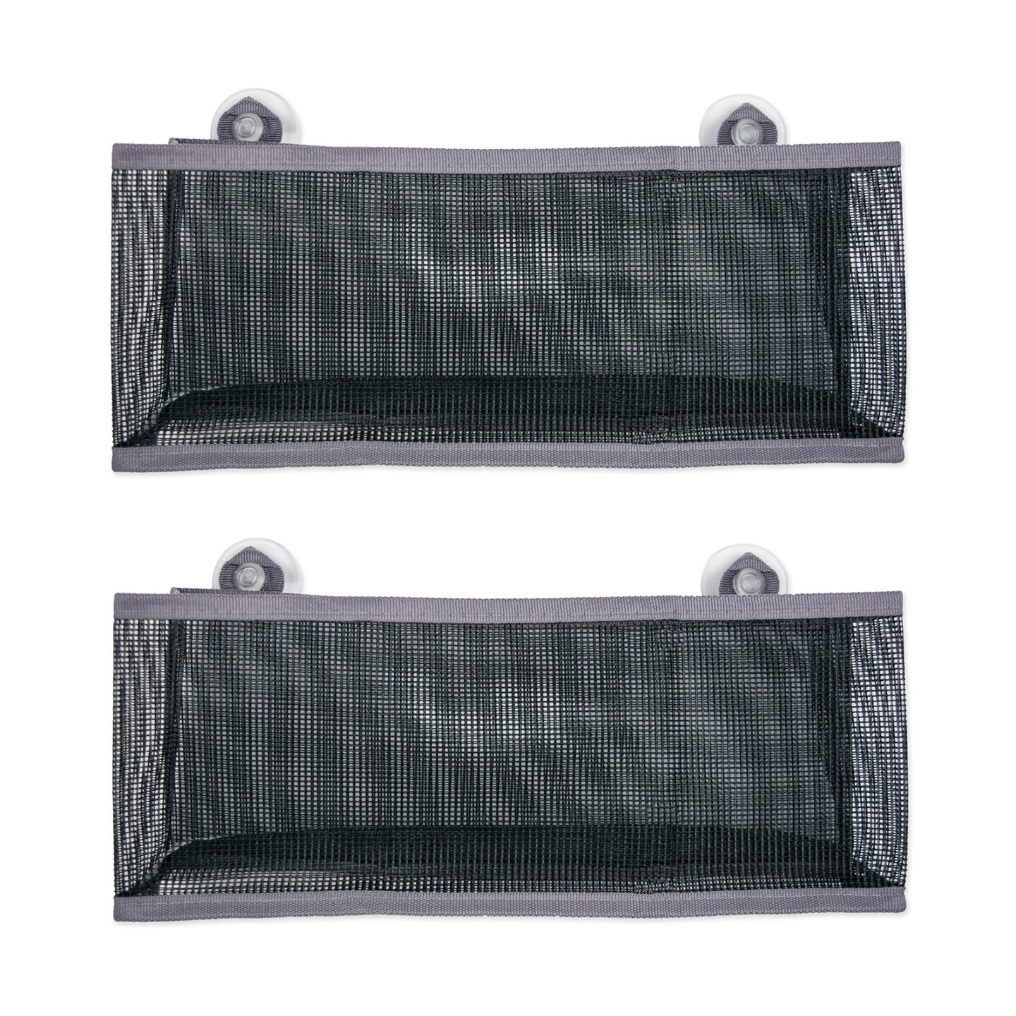 Contemporary Home Living Set of 2 Charcoal Gray Large Bath Mesh Laundry Hamper Bags