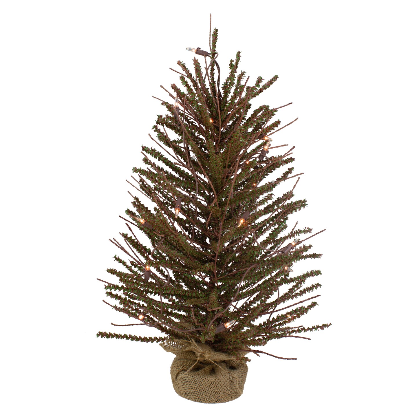 Northlight 2&#x27; Pre-Lit Medium Potted Warsaw Twig Artificial Christmas Tree - Clear Lights