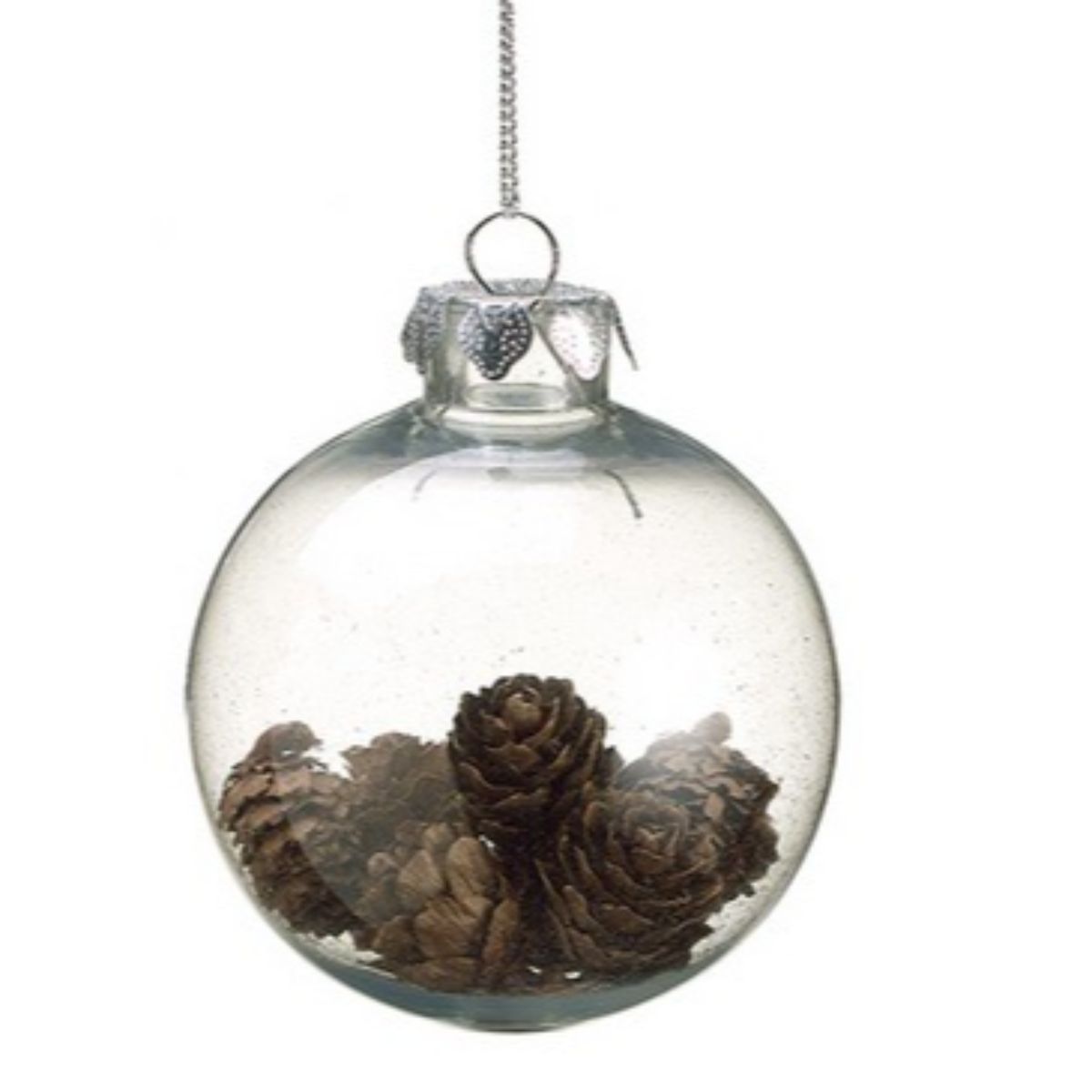 Allstate Country Cabin Clear Plastic Mini Pine Cone Filled Christmas Ball Ornament 3.5 (88 mm)