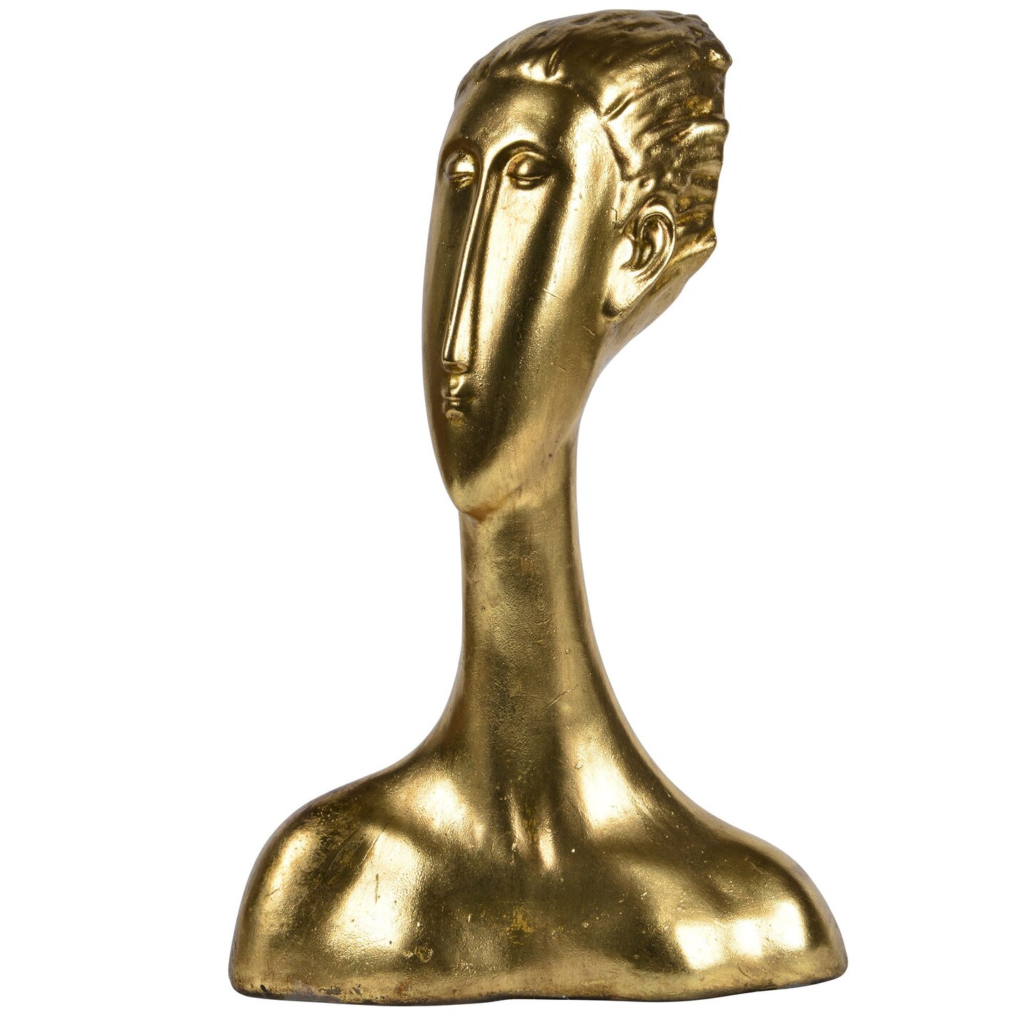 Signature Home Collection 14.25&#x22; Gold Leaf Finish Male Face Table Top Figurine