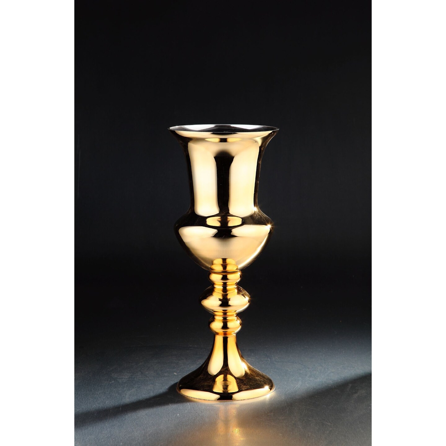 CC Home Furnishings 19.5&#x22; Gold Hurricane Glass Table Top Decoration