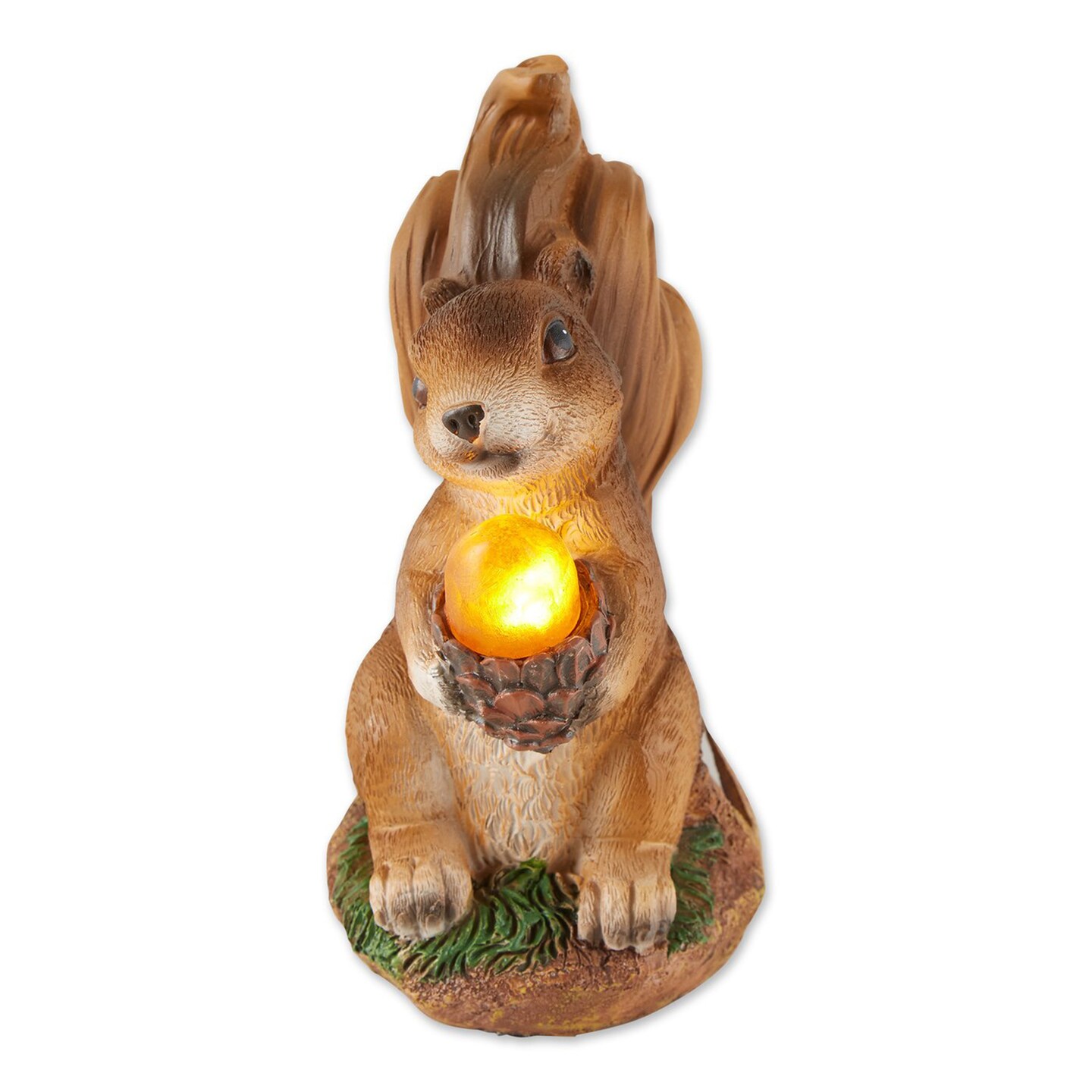 Accent Plus Home Decorative Solar-Powered Light-Up Squirrel Statue