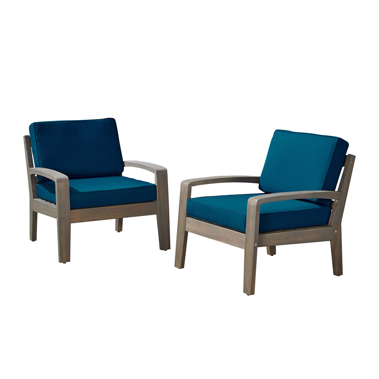 Contemporary Home Living Set of 2 Gray and Teal Blue Hand Crafted